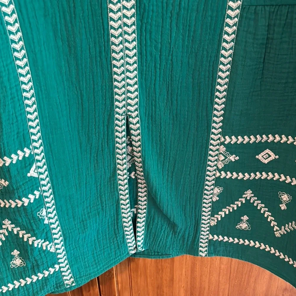 Soft Surroundings Teal and White Midi Dress - Picture 6 of 13